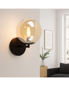 Design Wandleuchte Bernstein, Remo, mit Schalter