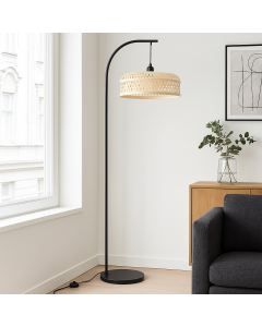 Bambus Stehlampe Braun, Jennifer, mit Schalter