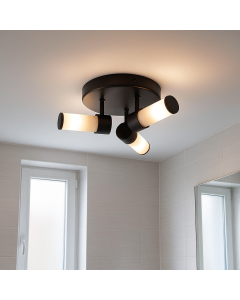 Moderne Badezimmer Deckenleuchte Schwarz, Callum, IP44