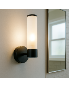 Moderne Wandleuchte Badezimmer Schwarz, Callum, IP44