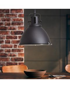 Industrielle Pendelleuchte Schwarz, Alexi