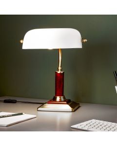 Holz Schreibtischlampe Braun, Koosje, mit Schalter