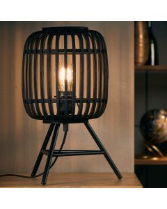 Holz Tischleuchte Schwarz, Brain