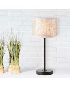 Landhaus Tischleuchte Beige, Gerbert, mit Schalter