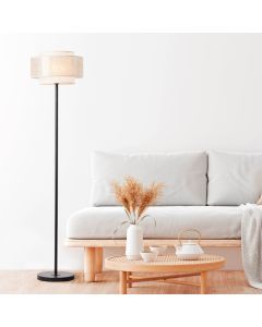 Landhaus Stehlampe Beige, Gerbert, mit Schalter