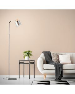 Moderne Stehlampe Grau, Serkan, mit Schalter