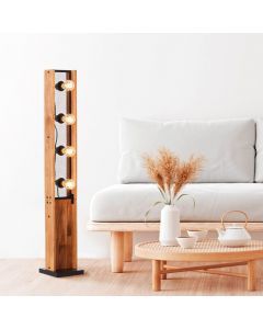 Holz Stehlampe Braun, Rasha, mit Schalter