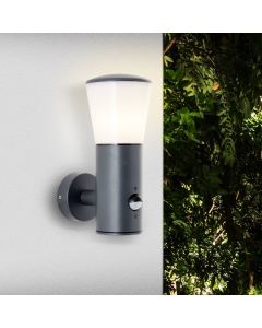 Moderne Außen Wandleuchte mit Bewegungsmelder Anthrazit, Rawi, IP44