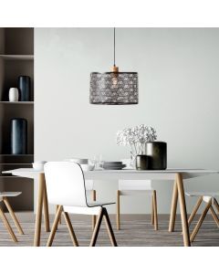 Holz Pendelleuchte Esszimmer Schwarz, Sherona