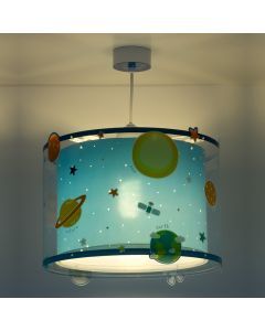 Blaue Kinder Pendelleuchte Kunststoff, Planets