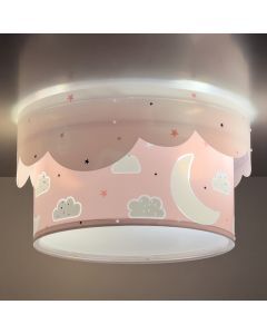 Rosa Kinderzimmer Deckenleuchte Kunststoff, Moon
