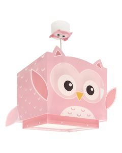 Rosa Kinderzimmer Pendelleuchte Kunststoff, Owls