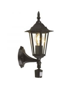 Schwarze antik Außen Wandleuchte mit Bewegungsmelder Aluminium, Alieke, IP44