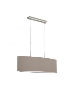 Taupe moderne Pendelleuchte Stoff, Abano