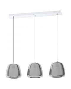 Chrom Pendelleuchte Rauchglas, Gauke