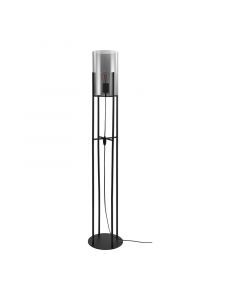 Schwarze retro Stehlampe Stahl, Patty, mit Schalter