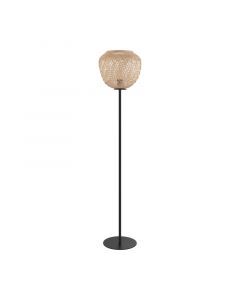 Holz Stehlampe Schwarz, Nicole, mit Schalter