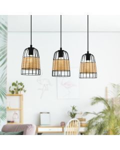 Rattan Pendelleuchte Braun, Guillaume