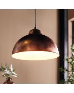 Kupfer industrielle Pendelleuchte Halbkugel Metall, Liana