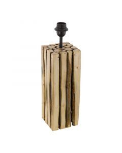 Holz Tischlampe ohne Schirm Braun, Kick, mit Schalter