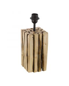 Holz Tischlampe ohne Schirm Braun, Kick, mit Schalter