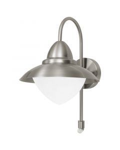 Silberne antik Außen Wandleuchte mit Bewegungsmelder Glas, Elayza, IP44