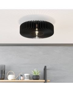 Schwarze moderne Deckenlampe Holz, Muna