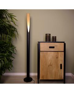 Braune moderne Stehlampe Aluminium, Aloysius, mit Schalter
