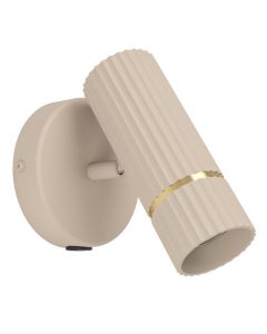 Beige moderne Wandleuchte Stahl, Vahid, mit Schalter