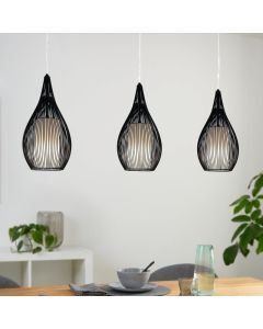 Schwarze moderne Pendelleuchte Glas, Maritima