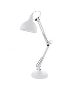 Weiße industrielle Schreibtischlampe Metall, Josha, mit Schalter