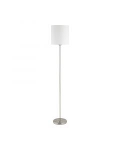 Weiße moderne Stehlampe Stoff, Abano, mit Schalter