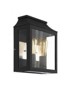 Schwarze moderne Außenleuchte Aluminium, Lenox, IP44