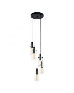 Schwarze moderne Pendelleuchte Glas, Jovanni