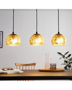 Goldene design Pendelleuchte Glas, Gaston