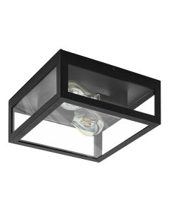 Schwarze moderne Badezimmer Deckenleuchte Glas, Amadou, IP44