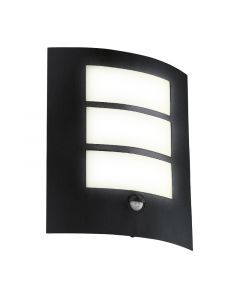 Schwarze moderne Außen Wandleuchte mit Bewegungsmelder Stahl, Elyana, IP44