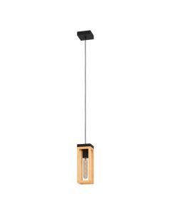 Holz Pendelleuchte Braun, Jasmina, mit Schalter