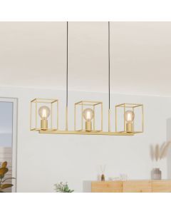 Goldene industrielle Pendelleuchte Aluminium, Teis