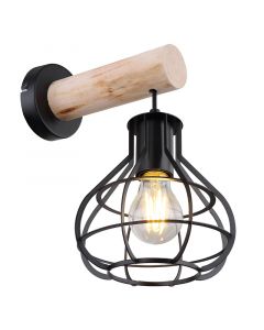 Holz Wandleuchte Braun, Tijs