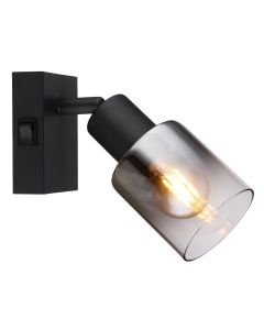 Schwarze moderne Wandstrahler Metall, Norbert, mit Schalter