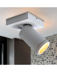Weiße Badezimmer Deckenstrahler Kenan, 1L, modern, IP44