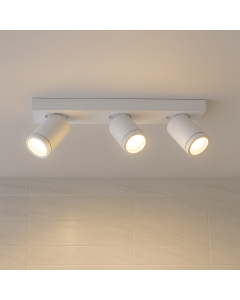 Weiße Badezimmer Deckenstrahler Kenan, 3L, modern, IP44