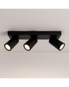 Schwarze Badezimmer Deckenstrahler Kenan, 3L, modern, IP44