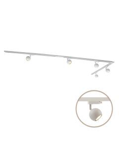 3M weißes 1 phase Schienenbeleuchtung System mit Ecke + 5 Alco Strahler
