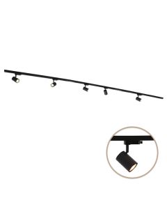 3M schwarzes 1 phase Schienenbeleuchtung System + 5 Elena Strahler
