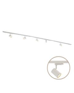 3M weißes 1 phase Schienenbeleuchtung System + 5 Elena Strahler