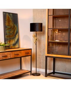Goldene Stehlampe Retro, Extravaganza Chimp, mit Schalter