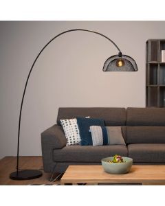 Schwarze Bogenlampe Modern, Mesh, mit Schalter