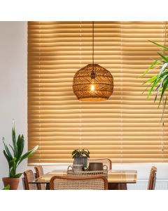 Rattan Pendelleuchte Gelb, Moloko